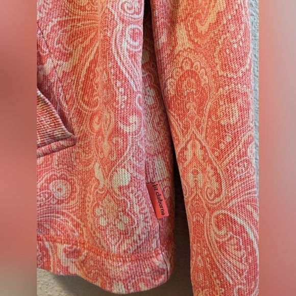 Liz Claiborne Peachy Pink Paisley Hoodie Girly - Picture 10 of 10